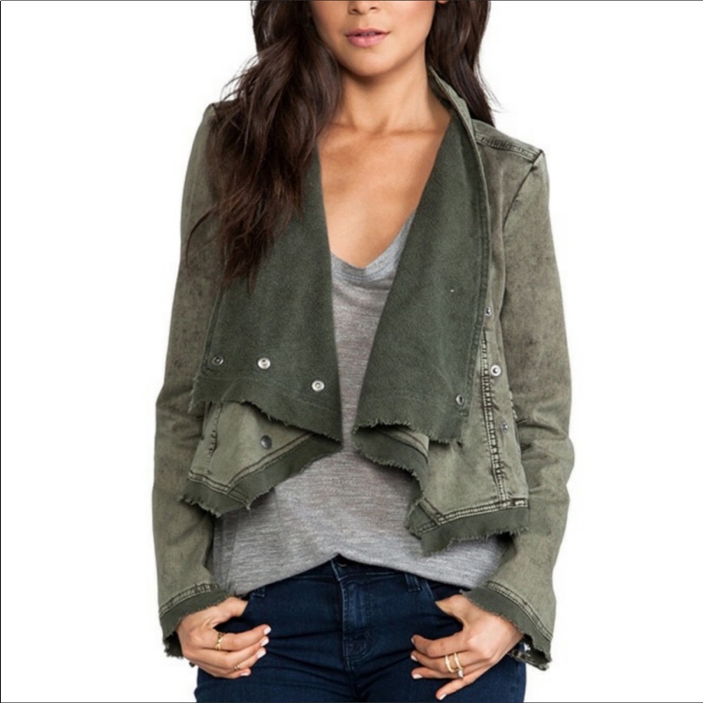Free People cropped army green jacket